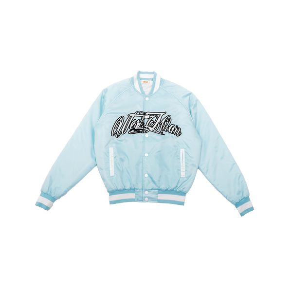 Embroidered Veterans College Jacket Light Blue