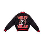 Embroidered Veterans College Jacket Black