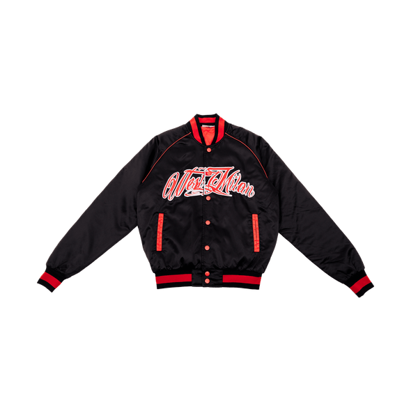 Embroidered Veterans College Jacket Black